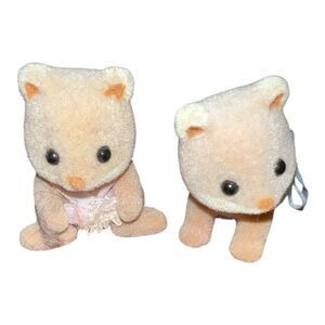 Calico Critters Epoch Sylvanian Families Hamster Babies 1985 Vintage